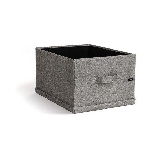 Szürke fedeles textil tárolódoboz 36x46x25 cm Soft Storage Large – Bigso-image-1