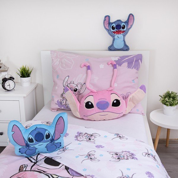 Fleece gyerek párna 41x32 cm Lilo and Stitch "Angel Pink" – Jerry Fabrics-image-4