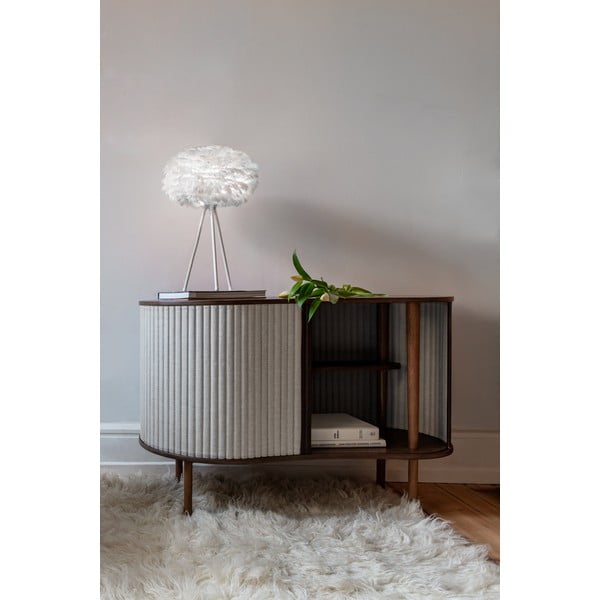 Szürke-barna alacsony komód tölgyfa dekorral, tolóajtóval 100x67 cm Audacious – UMAGE-image-1