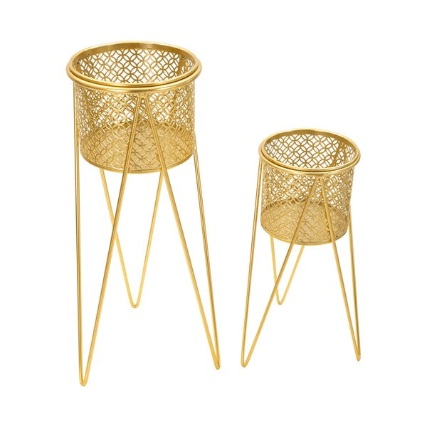 Fém virágtartó állvány szett 2 db-os ø 20 cm (magasság 46 cm) Nat – Mauro Ferretti-image-2