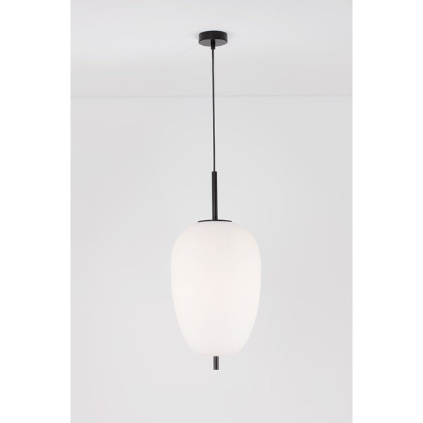 Fehér-fekete üveg függőlámpa ø 27 cm Lato – Nova Luce-image-3