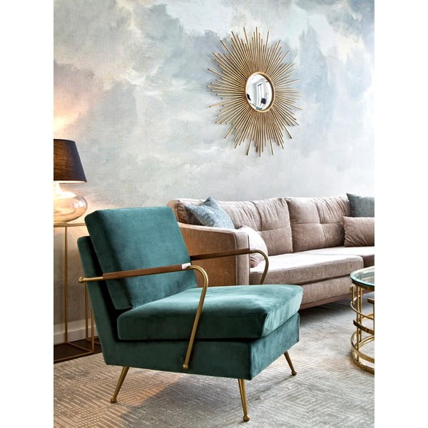 Ella fali tükör aranyszínű fém kerettel, ø 104 cm - Westwing Collection-image-1