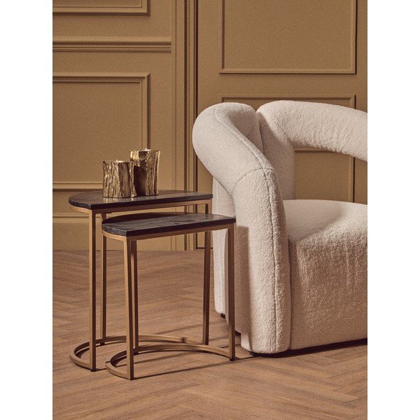 Tárolóasztal szett 2 db-os márvány asztallappal 28x45 cm Varana – Premier Housewares-image-1