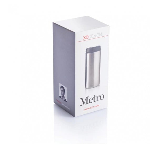 Metro ezüstszínű termosz, 300 ml - XD Design-image-1