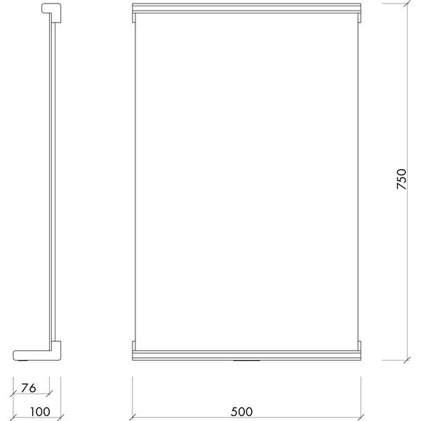 Fali tükör polccal tömörfa kerettel 50x75 cm Lun – noo.ma-image-4