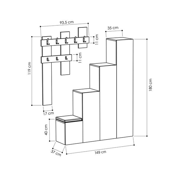 Up Sonomo szekrény és fali akasztó szett - Homitis-image-2
