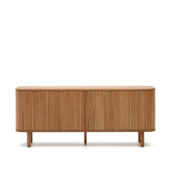 Natúr színű komód tolóajtóval kőrisfa dekorral 180x75,5x40 cm Mailen – Kave Home