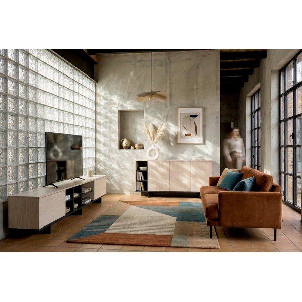 Fekete TV-állvány 230x44x36 cm Cequoia – Marckeric-image-1