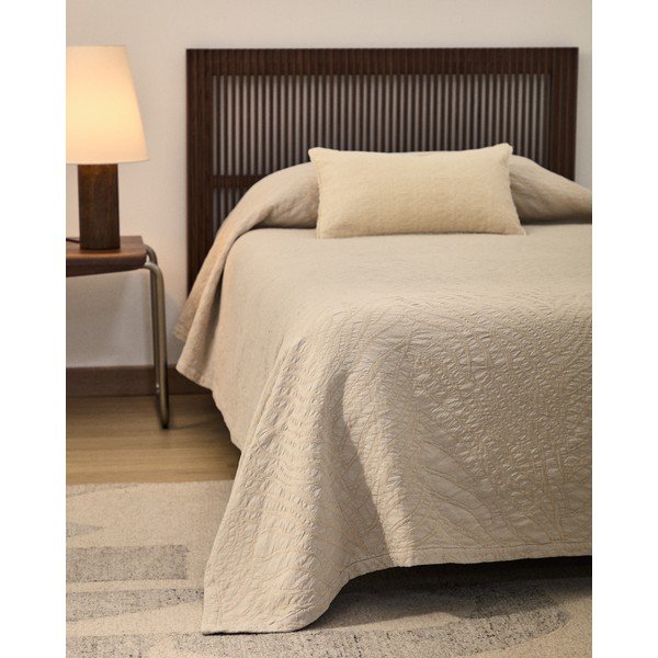 Elefántcsont színű jacquard ágytakaró 240x260 cm Zenti – Kave Home-image-4