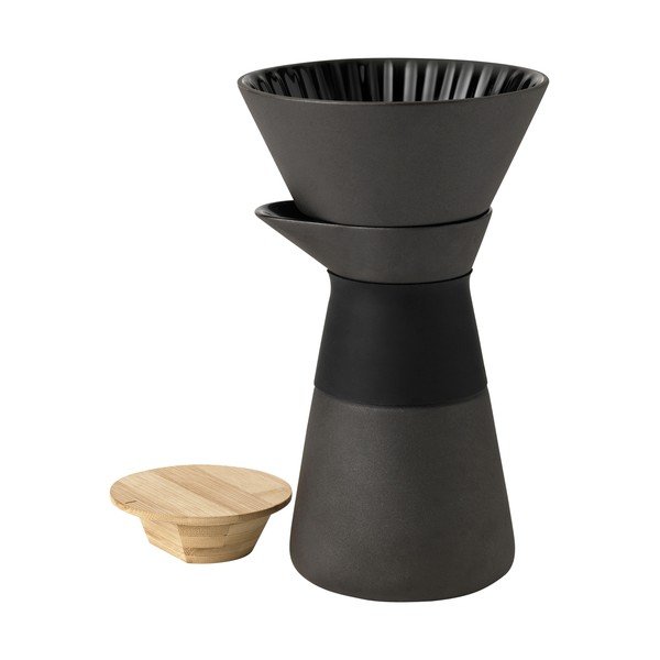 Fekete kőedény kotyogós kávéfőző 600 ml Theo – Stelton