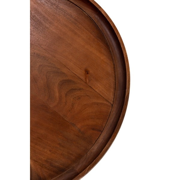 Sötétbarna mangófa kerek dohányzóasztal ø 80 cm Rose – MOME-image-2