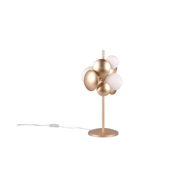 Fehér-aranyszínű asztali lámpa üveg búrával (magasság 50 cm) Bubble – Trio Select