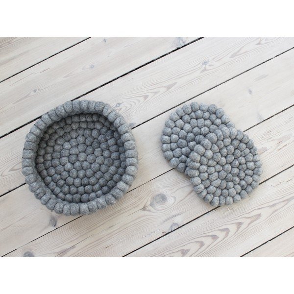 Ball Coaster acélszürke golyós gyapjúalátét, ⌀ 20 cm - Wooldot-image-3