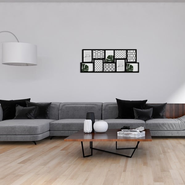 Fekete műanyag fali képkeret 75x30 cm  -image-1