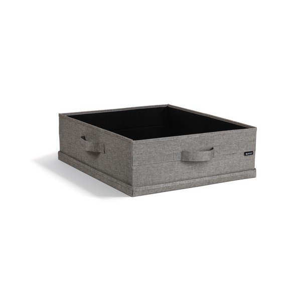 Szürke fedeles textil tárolódoboz 46x56x16 cm Soft Storage Low – Bigso-image-2