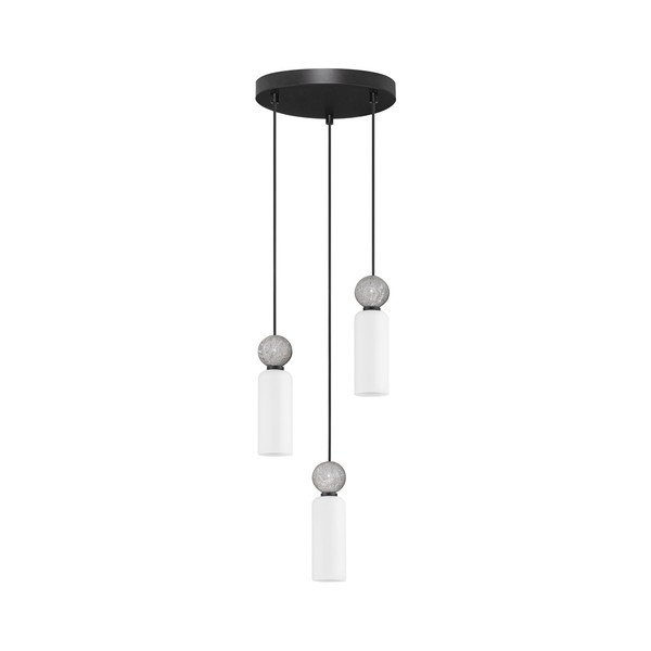 Matt fekete kő függőlámpa üveg búrával ø 25 cm Filomena – Nova Luce