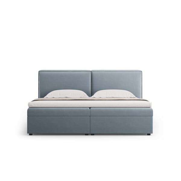 Világoskék ágyneműtartós boxspring ágy 160x200 cm Arendal – Cosmopolitan Design-image-4