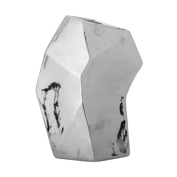Ezüstszínű kőedény váza (magasság 23 cm) Dimona – Bloomingville