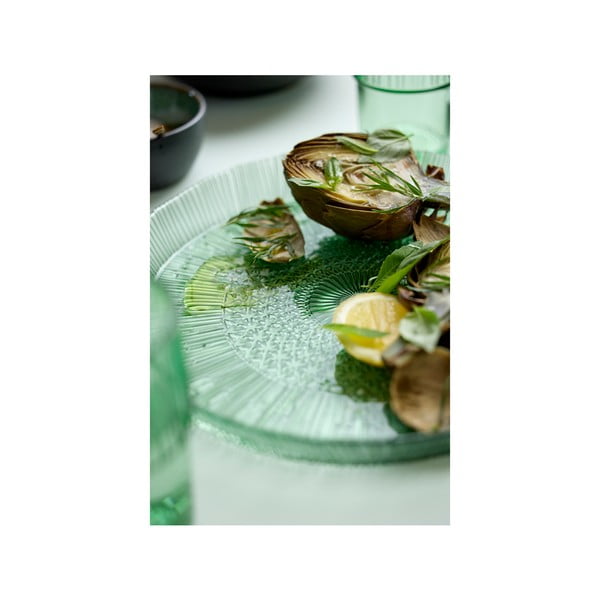 Zöld üveg szervírozó tányér ø 30 cm Kusintha – Bitz-image-3