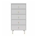 Világosszürke magas komód 70x141 cm Elizabeth – CosmoLiving by Cosmopolitan