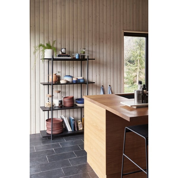 Norm fekete kőrisfa 4 polcos állvány - Hübsch-image-1