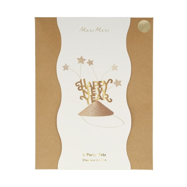 Parti sapka készlet 6 db-os Happy New Year - Meri Meri-image-2