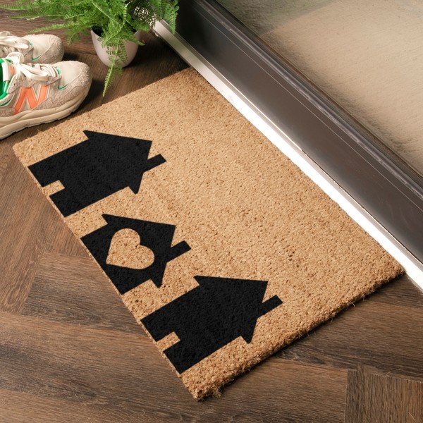 Kókuszrost lábtörlő 40x60 cm Home Is Where the Heart Is – Artsy Doormats-image-1