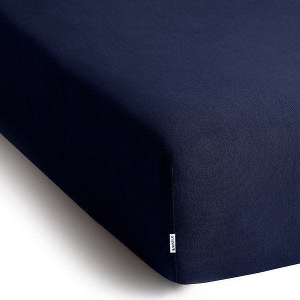 Sötétkék gumis jersey lepedő 200x200 cm Amber – Restilo-image-2