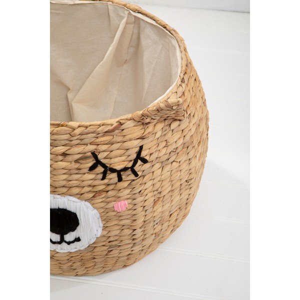 Natúr színű vízijácint játéktároló kosár ø 49x40 cm Lidi Cat Face – Premier Housewares-image-1