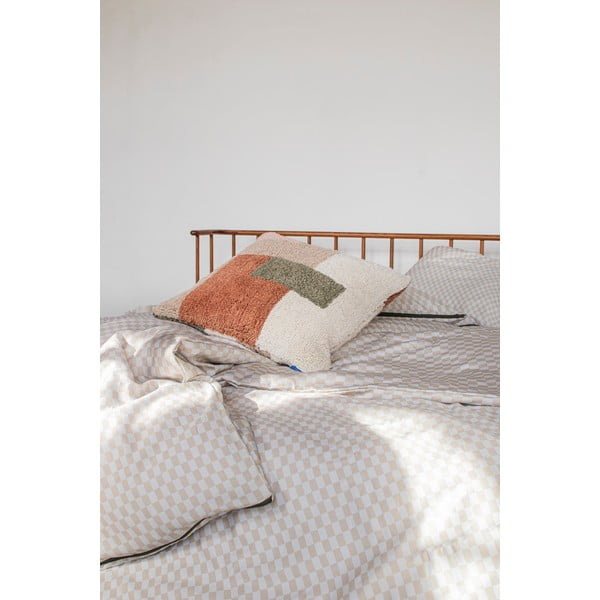 Bézs kétszemélyes hosszabbított pamut-szatén ágyneműhuzat 200x220 cm Mini – Mette Ditmer Denmark-image-3