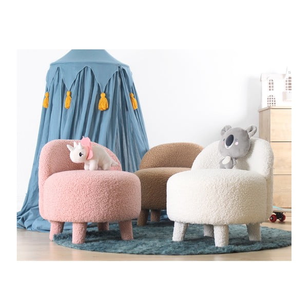 Világos rózsaszín buklé gyerek fotel Moouv – Artie-image-4