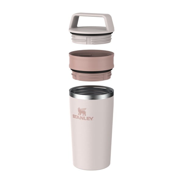 Világos rózsaszín rozsdamentes acél termobögre 350 ml Café-To-Go Rose Quartz – Stanley-image-3