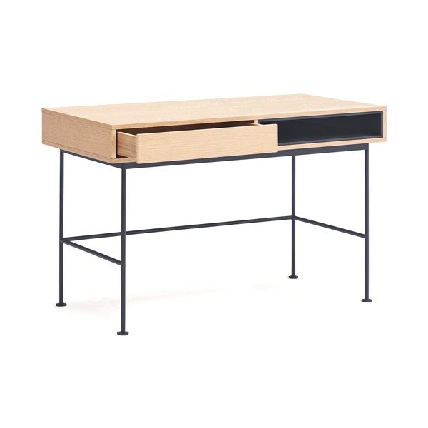 Íróasztal tölgyfa dekoros asztallappal 60x120 cm Yoko – Teulat-image-2