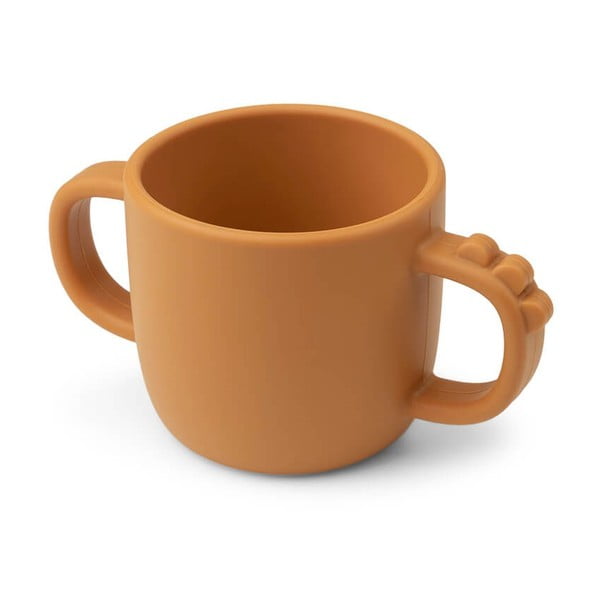 Mustársárga szilikon gyerek bögre 170 ml Peekaboo Croco - Done by Deer-image-2