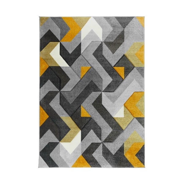 Aurora sárga-szürke szőnyeg, 120 x 170 cm - Flair Rugs