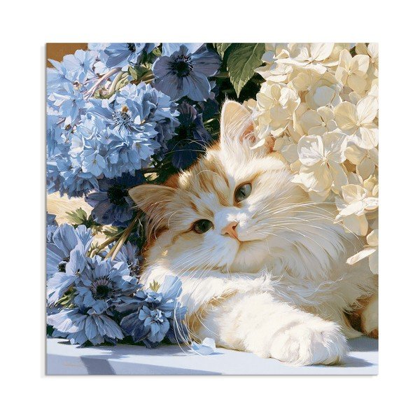 Nyomtatott vászon kép 32x32 cm Floral Feline – Styler
