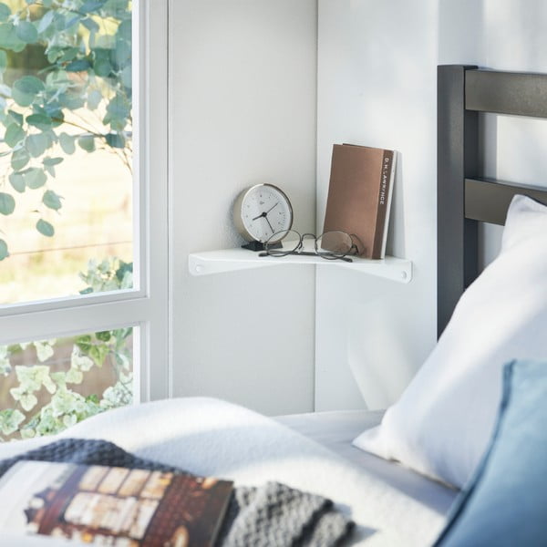 Fehér fém fali sarokpolc 22 cm Tower – YAMAZAKI-image-2