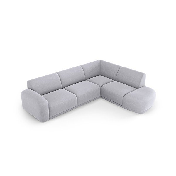 Világosszürke bársony sarokkanapé Erin – Micadoni Home-image-3