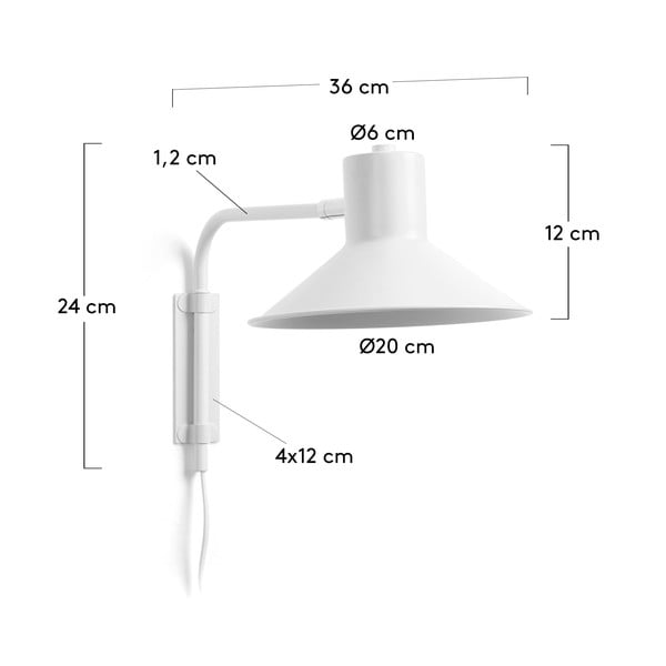 Fehér fali lámpa Aria – Kave Home-image-2