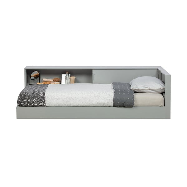 Connect szürke borovi fenyő egyszemélyes ágy, 90 x 200 cm - WOOOD