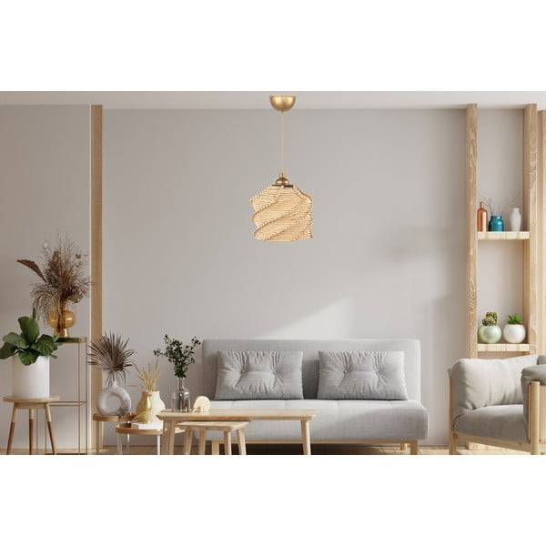 Világosbarna függőlámpa ø 20 cm – Opviq lights-image-3