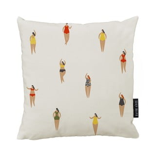 Swimming Ladies fehér pamut párnahuzat, 50 x 50 cm - Butter Kings