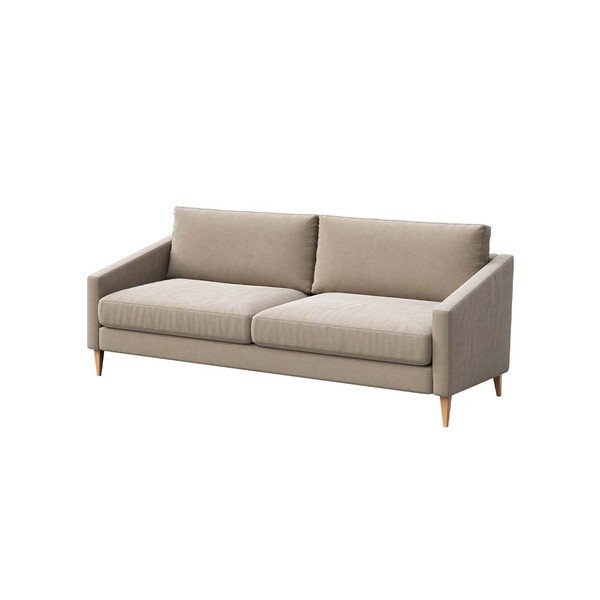 Bézs bársony kanapé 200 cm Karoto – Ame Yens-image-2