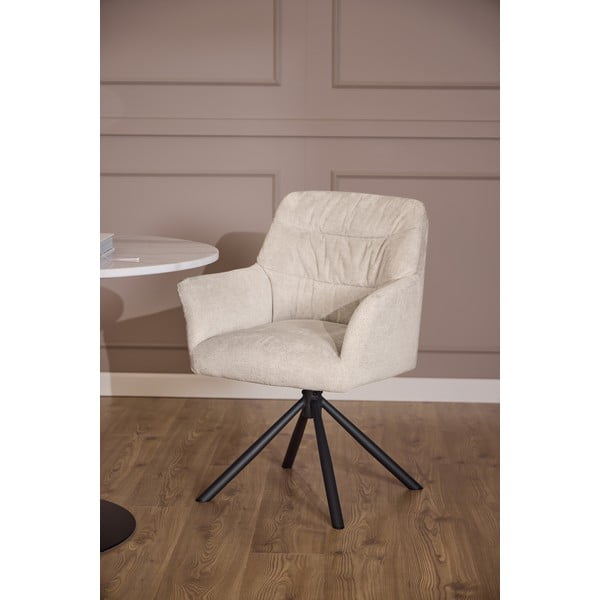 Bézs kárpitozott karfás étkezőfotel Alonso – Actona-image-2