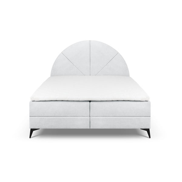Világosszürke boxspring ágy tárolóhellyel 160x200 cm Sunset – Cosmopolitan Design-image-2