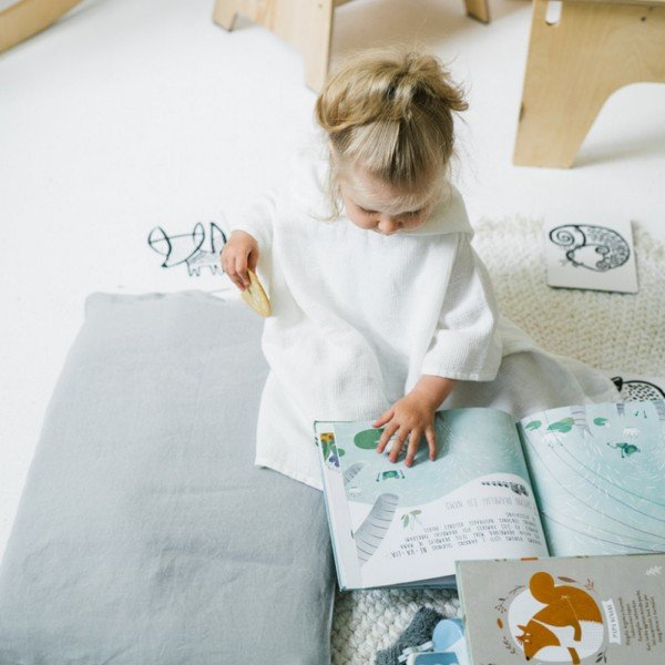 Nature szürke len gyerek párnahuzat, 40 x 60 cm -Linen Tales-image-4