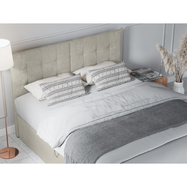 Bézs boxspring ágy tárolóhellyel 160x200 cm Echaveria – Mazzini Beds-image-1