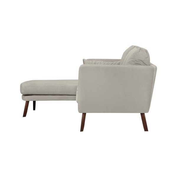 Elena világosbézs háromszemélyes kanapé, fekvőfotellel a bal oldalon - Mazzini Sofas-image-4