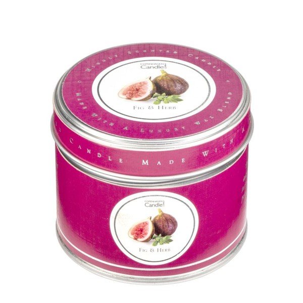 Illatgyertya fémdobozban füge és gyógynövények illatával, 32 óra égési idő - Copenhagen Candles-image-1