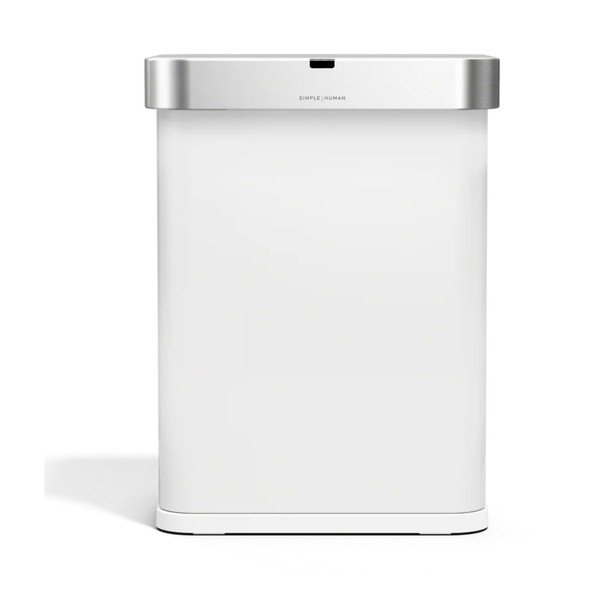 Matt fehér acél érintésmentes szemetes 58 l Sensor – simplehuman